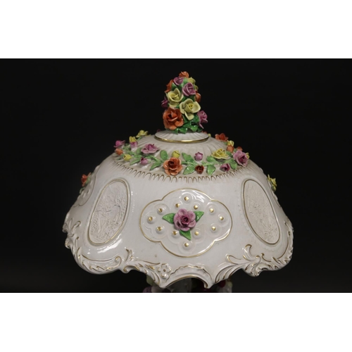 453 - Continental porcelain figural lamp, approx 60cm H