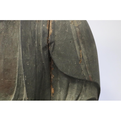 508 - No Reserve Important Antique 12th century Japanese - carved wood figure of a seated Buddha. Unkei (1... 