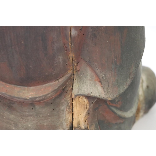 508 - No Reserve Important Antique 12th century Japanese - carved wood figure of a seated Buddha. Unkei (1... 
