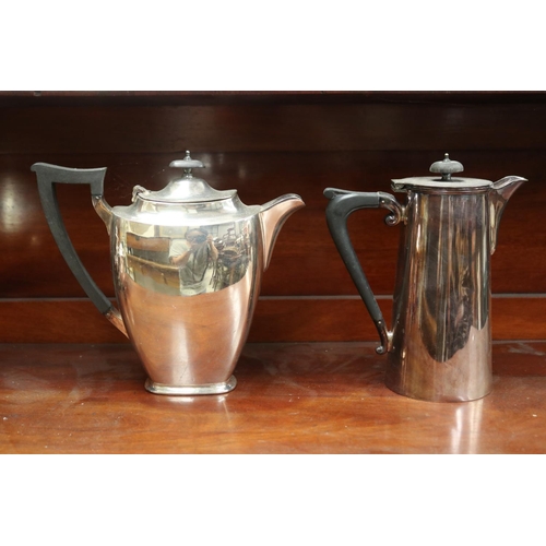 16 - Selection of silver plated tea and coffee pots, approx 20cm H and shorter (4)