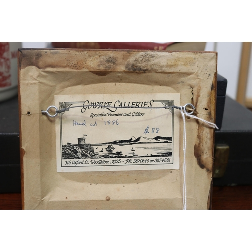 Framed antique hand coloured lithograph of the Endeavor reef damage, c1886, Ex Gowrie Galleries Woo