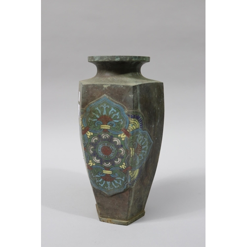 103 - Chinese sectional Cloisonne vase, approx 29cm H