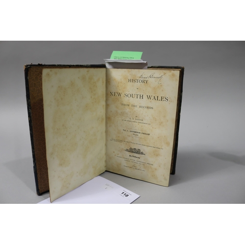 118 - Antique Volume Historical Records Vol 1, Governor Phillip, 1883-1789, by G.B Barton, printer Charles... 