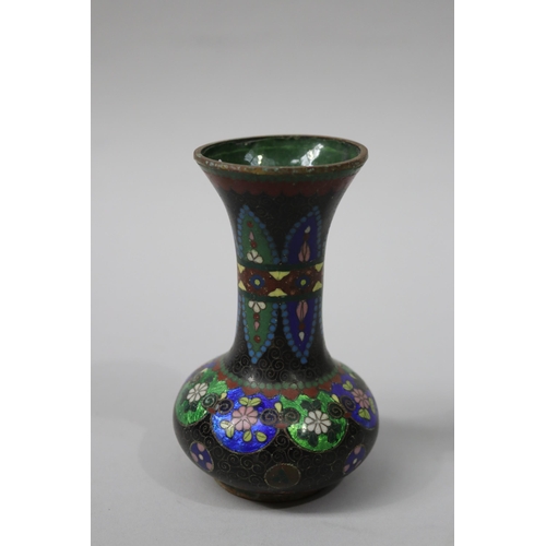 127 - Antique Ginbari Cloisonne vase, flared rim, approx 12cm H