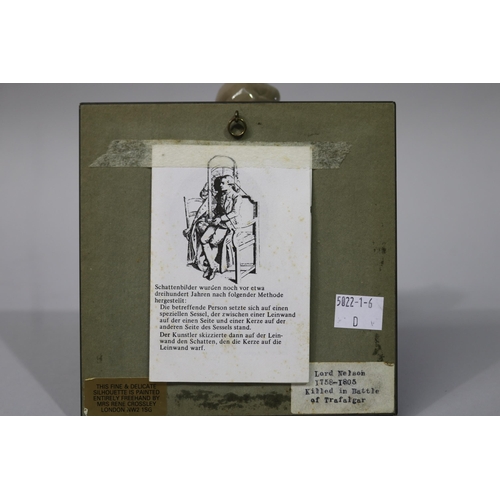 21 - Modern reverse painted miniature Lord Nelson, approx 15.5cm Sq frame size
