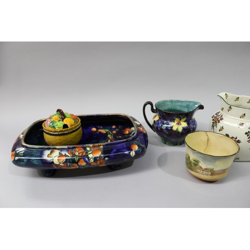 40 - Selection of vintage china and ceramics, Antique George Jones Exotic bird bowl, approx 21.5 cm dia