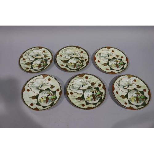 182 - Six early 20th century Nippon Satsuma plates each approx 19cm Dia (6)