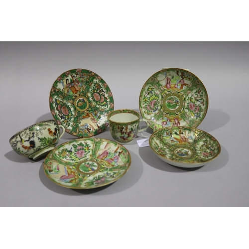 185 - Antique and later Chinese Famille Rose cups and saucers