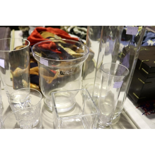203 - Assortment of glass vases, to include cut crystal whiskey  Ex Hordern Family, approx 30cm H and shor... 