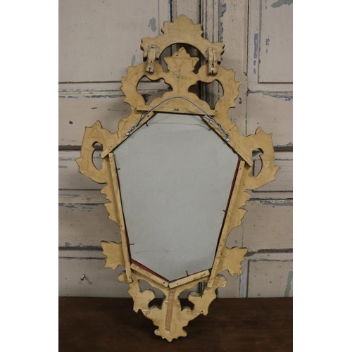 22 - Fine Italian true giltwood rococo style  boudoir mirror, approx 74 cm H x 43 cm W