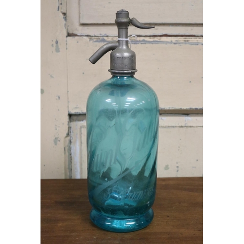 48 - Vintage French glass soda siphon, approx 31cm H