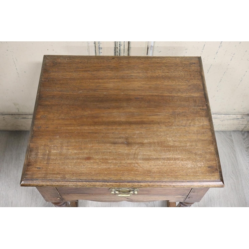 72 - Georgian style oak side table, fitted with a single drawer  approx 65cm H x 50cm W x 44cm D