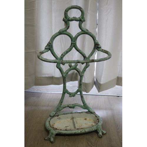 41 - Antique French enamelled iron umbrella stand, approx 70cm H x 39cm W