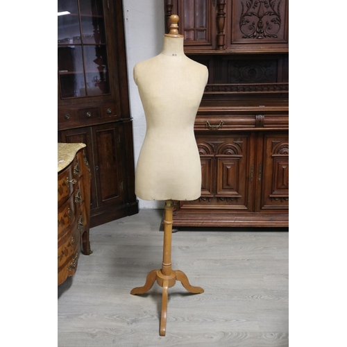 66 - Antique French mannequin, on turned fruitwood base, approx 153cm H