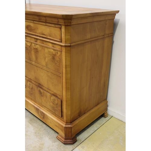 152 - Antique French Cherrywood five drawer commode, approx 97cm H x 118cm W x 54cm D