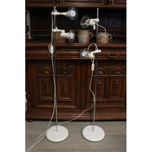 25 - Pair of West German twin globe adjustable floor lamps by Miwi, each approx 132cm H (2)