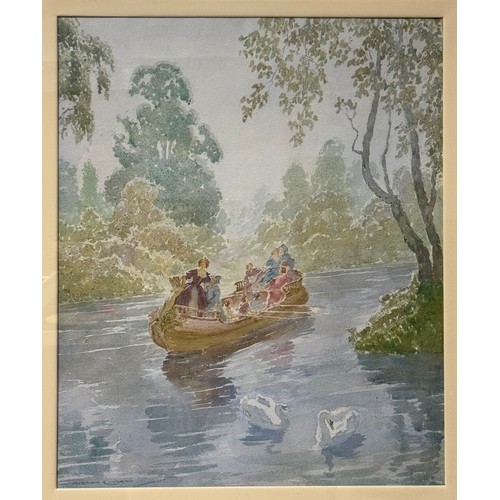 Norman Alfred William Lindsay (1879-1969) Australia, "Summer Idyll" watercolour on paper. Bloomfield Gallery label verso. Ex Fine Australian Paintings including the Dr. John L. Raven Collection, Sotheby's, Melbourne, 17/04/1989. Lot No. 357, signed lower left. Ex Private Collection Sydney. Approx 53cm x 42.5cm