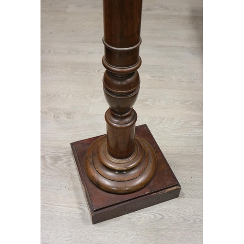 70 - Antique French turned walnut jardiniere stand, approx 110cm H x 27cm Sq