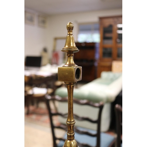 570 - Antique Georgian mahogany revival shaped front sideboard, fitted with brass back rail, all standing ... 