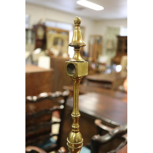 570 - Antique Georgian mahogany revival shaped front sideboard, fitted with brass back rail, all standing ... 