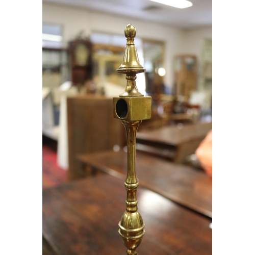 570 - Antique Georgian mahogany revival shaped front sideboard, fitted with brass back rail, all standing ... 