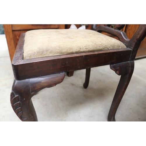 595 - Vintage Chinese rosewood side chair, approx 97cm H x 47cm W x 55cm D