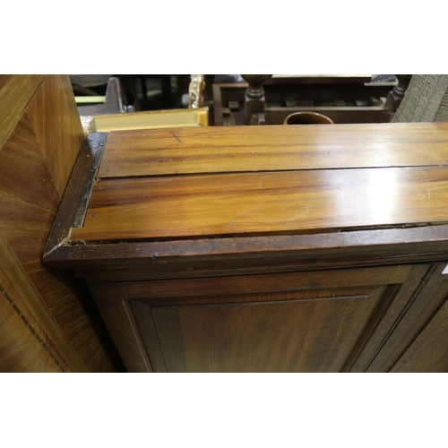 605 - Antique oak panelled two door cabinet, later feet, approx 127cm H x 94cm W x 25cm D