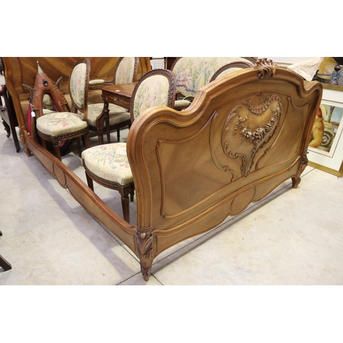 395 - French Louis XV style bed, approx 155cm H x 202cm L x 150cm W