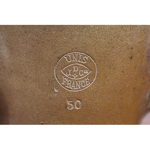 621 - Large antique French salt glazed pottery vat tap, approx 42cm L