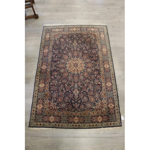 639 - Fine hand knotted Persian wool carpet, of royal blue ground with all over floral, approx 101cm x 155... 