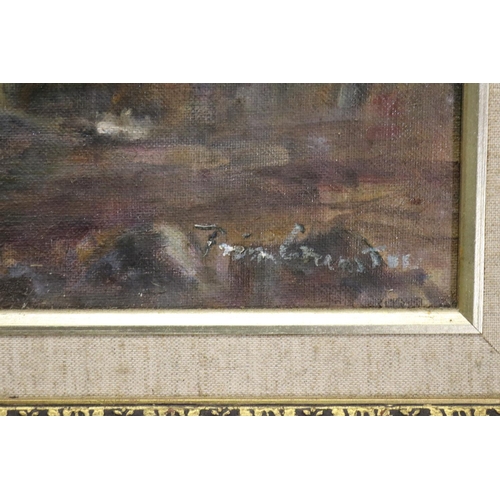 546 - Unknown, European fisher woman, oil on canvas, signed lower right, approx 90cm x 59cm