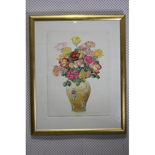 547 - Belinda Black Australia, still life, roses in vase, signed lower right. Purchased Martyn Cook Antiqu... 