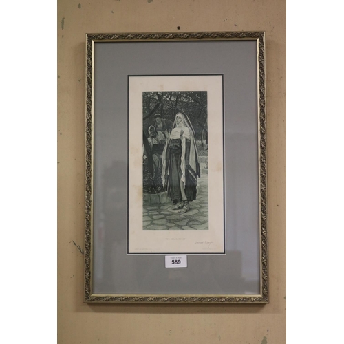 589 - The Magnificat print, by Simpson Low Marston & Co ltd printed by Lemercier Paris Signed James Tissot... 