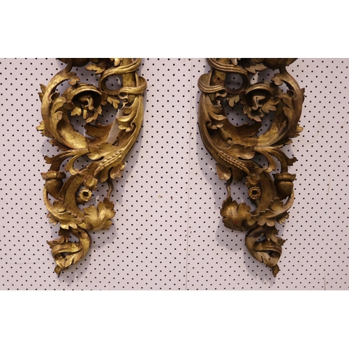 598 - Two impressive antique Buddhist shrine panels, well carved and pierced with a scrolling dragon and f... 