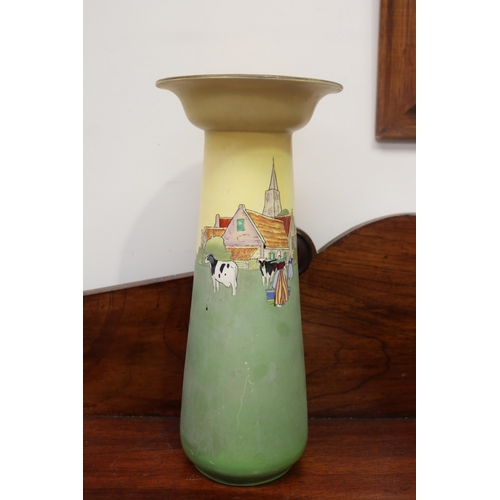 66 - Antique Frank Beardman and Co, Sutherland Art Ware, Fenton, A Sussex Homestead vase, approx 35cm H