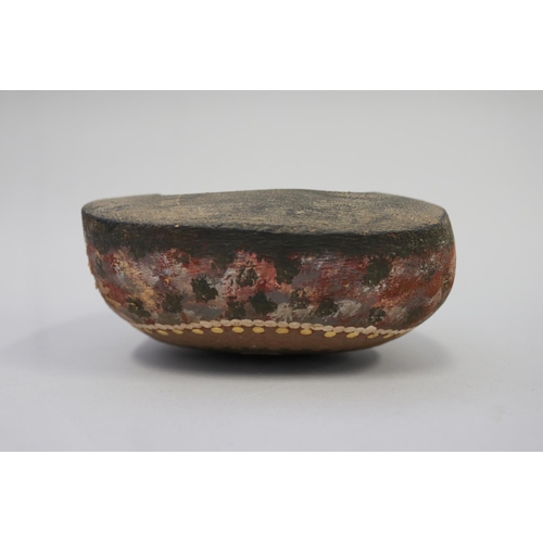 100 - Launce Purula, Australian Aboriginal, oval softwood painted bowl, approx 25cm W x 19cm D