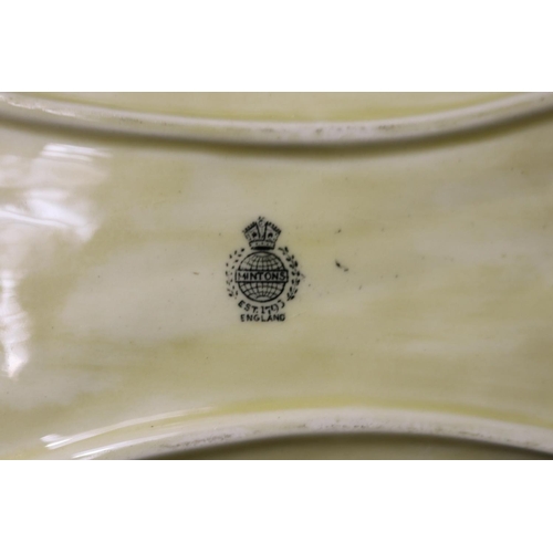 5 - Mintons majolica style celery service plate, approx 31cm x 17cm