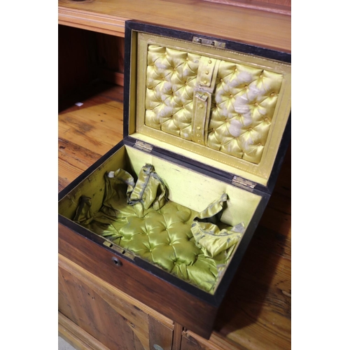 80 - Antique walnut box, approx 15.5cm H x 30cm W x 22.5cm D