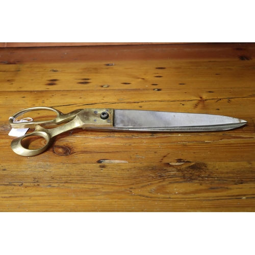 93 - Antique drapery scissors, approx 40cm L