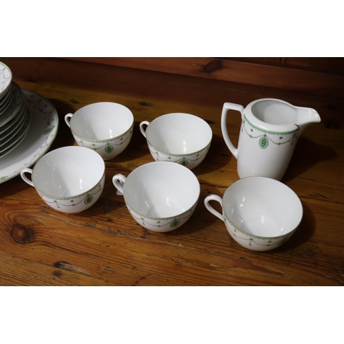 97 - Austrian Moritz Zdekauer china part tea service, jug approx 11cm H (19 pieces)