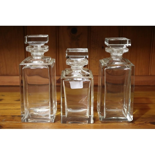 112 - Three good quality Czech crystal decanters, approx 24.5cm H & shorter (3)