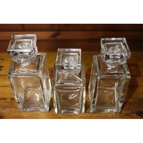 112 - Three good quality Czech crystal decanters, approx 24.5cm H & shorter (3)
