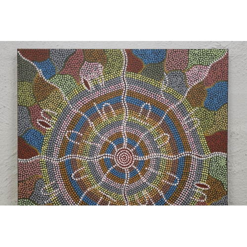 661 - Louise Daniels Nampitjinpa - Aboriginal Australian, oil on canvas, approx 45.5cm x 45.5cm