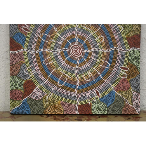 661 - Louise Daniels Nampitjinpa - Aboriginal Australian, oil on canvas, approx 45.5cm x 45.5cm