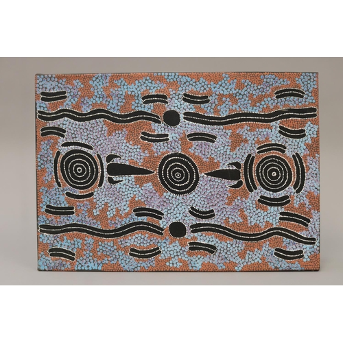 662 - Elizabeth Stockman Australia (Aboriginal) oil on canvas, approx 35.5cm x 50.5cm