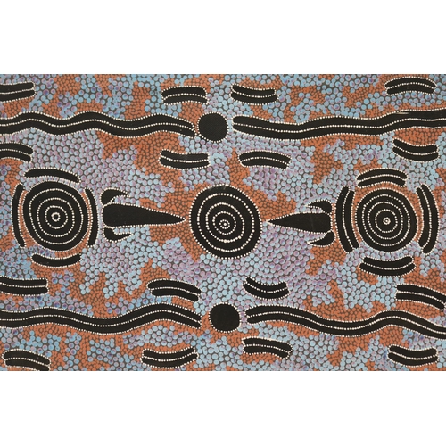 662 - Elizabeth Stockman Australia (Aboriginal) oil on canvas, approx 35.5cm x 50.5cm