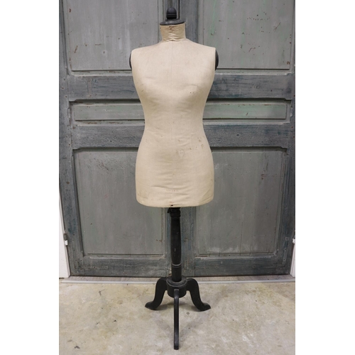 665 - Antique French mannequin with ebonized base, approx 153cm H