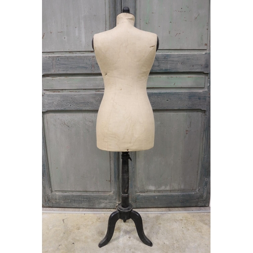 665 - Antique French mannequin with ebonized base, approx 153cm H