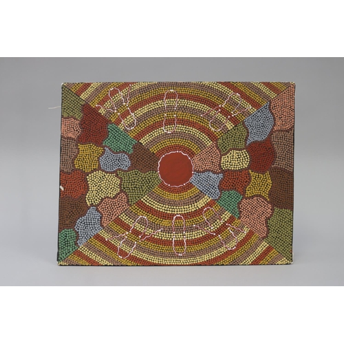 669 - Amarantha McMillan, Australian Aboriginal,  oil on canvas, 35.5 cm 46 cm