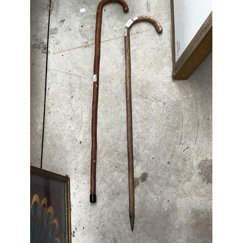 679 - Two vintage bentwood walking sticks, approx 97cm H (2)